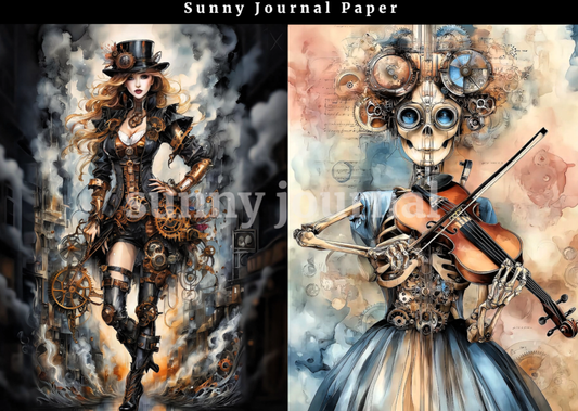 B0036-Steampunk Series 10 images A5 paper no repeat