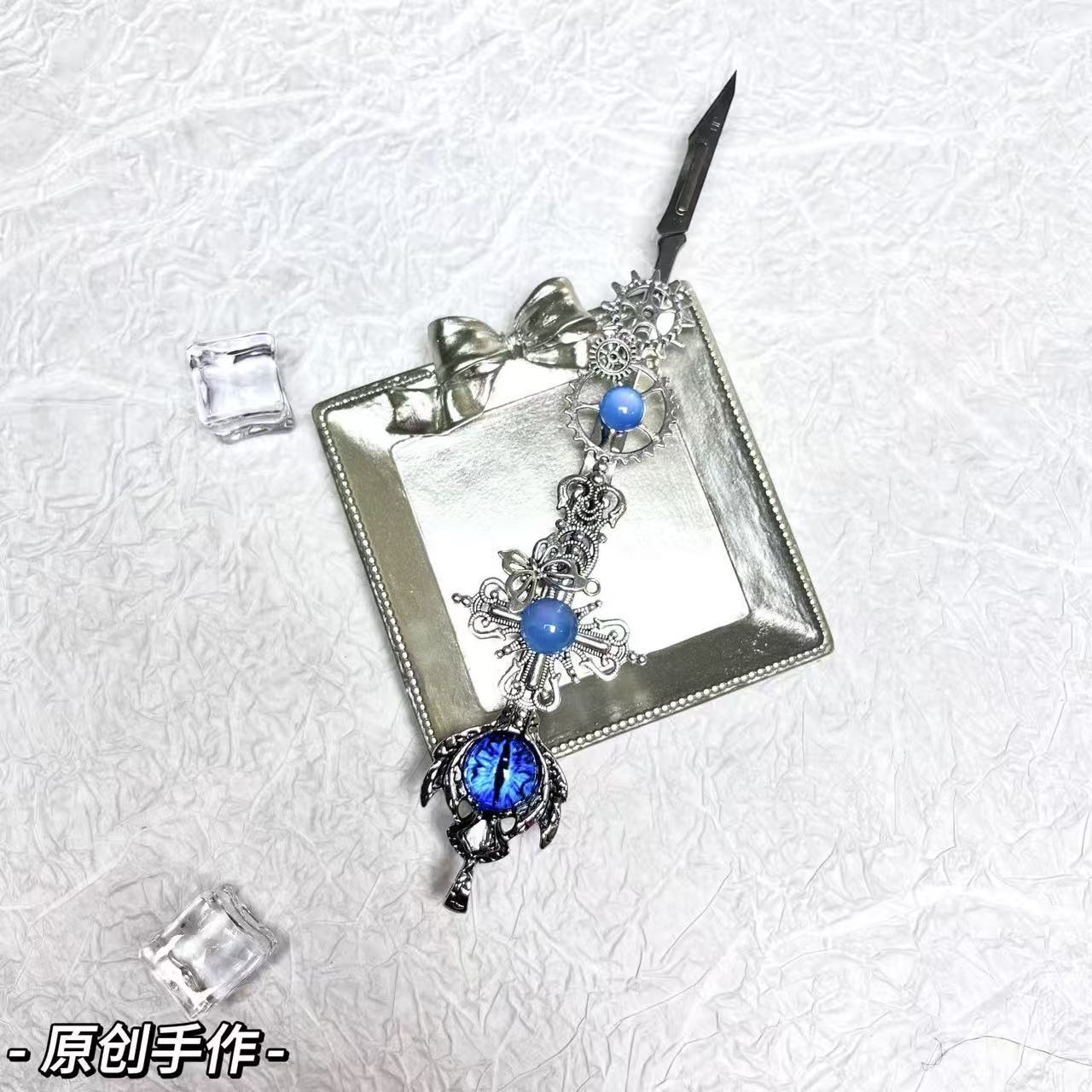 Handmade Knife-Dragon Eye Gear Pen Cutter for Journaling