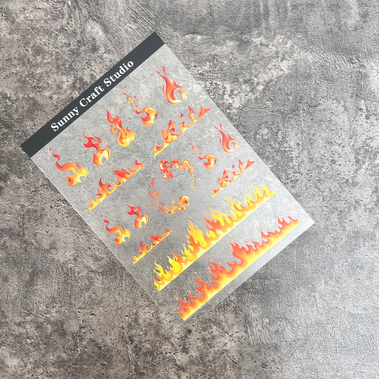 A0017--Flame PET Sticker 1 Pcs A5 Size