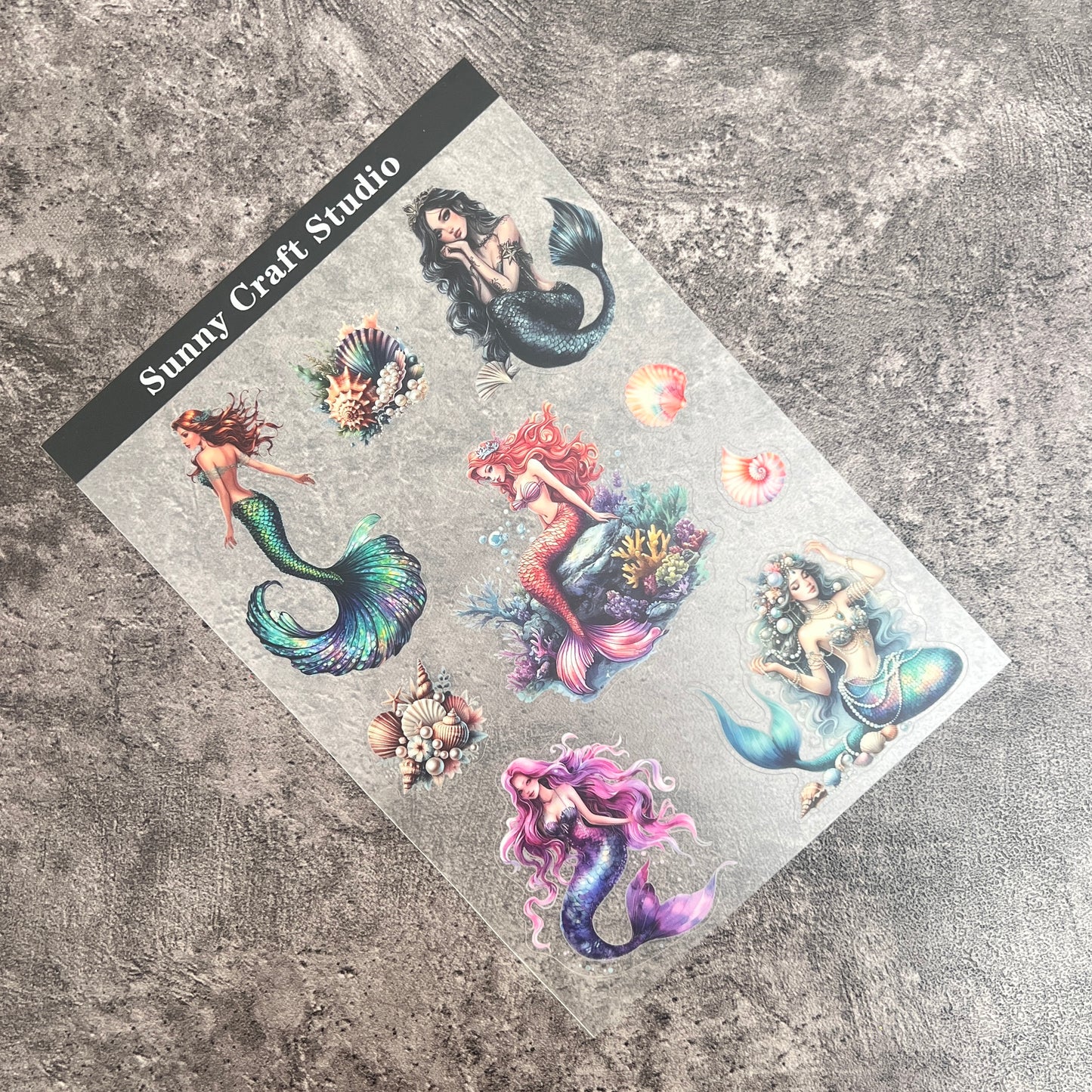A0019--Mermaid PET Sticker 1 Pcs A5 Size