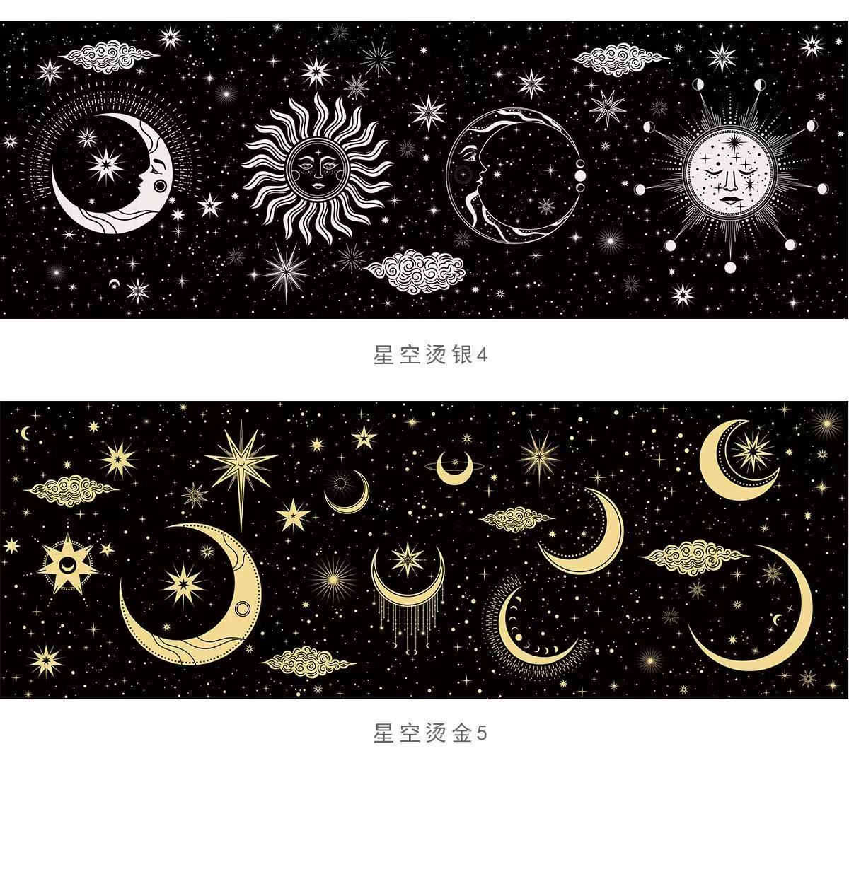 Washi Tape Zodiac Girl Iridescent Hot Foil Starry Sky with Release Liner Big Size 12*3.8CM