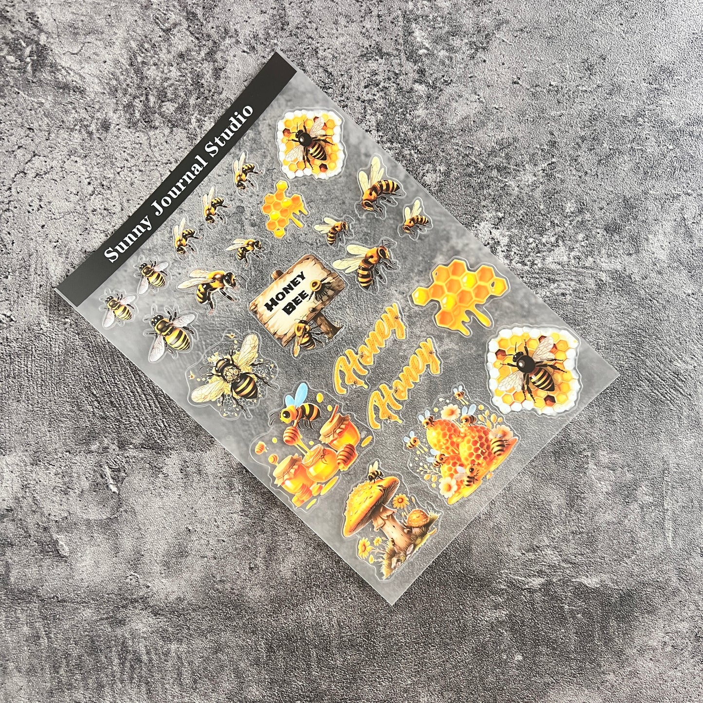 A0040--Honey and Bees PET Sticker 1 Pcs A5 Size