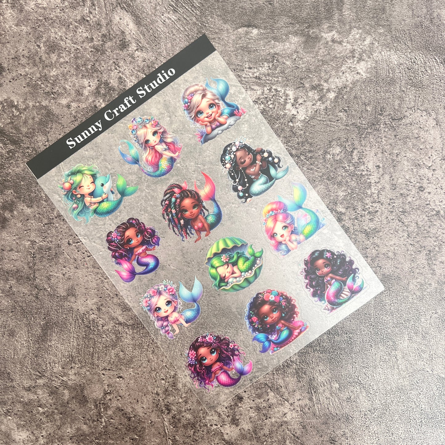 A0020--Baby Mermaid PET Sticker 1 Pcs A5 Size