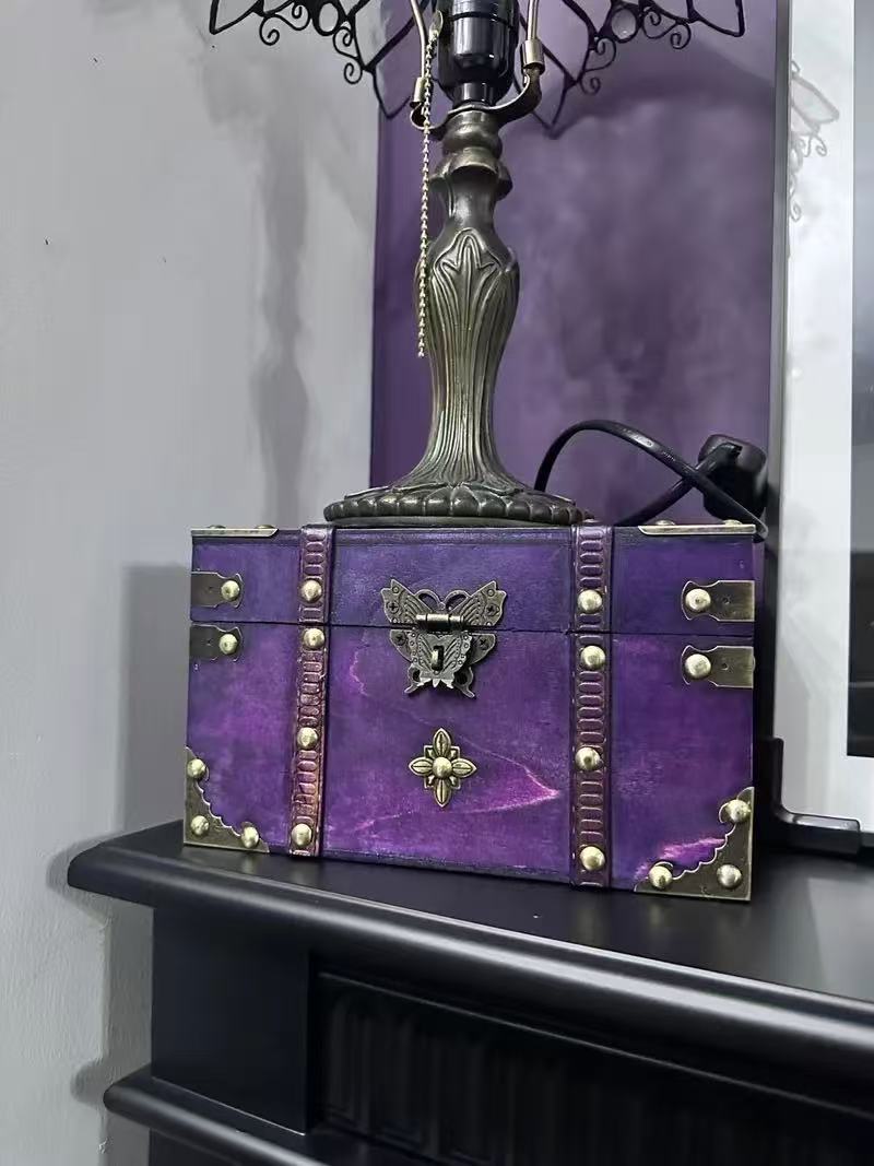 D001- Purple Wooden Box