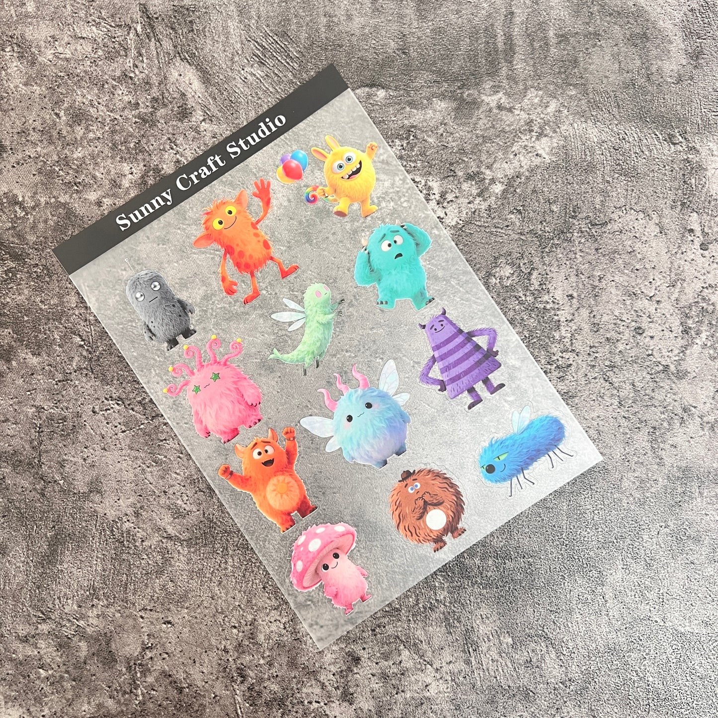 A0010--Cute monsters PET Stickers 1 Pcs A5 Size