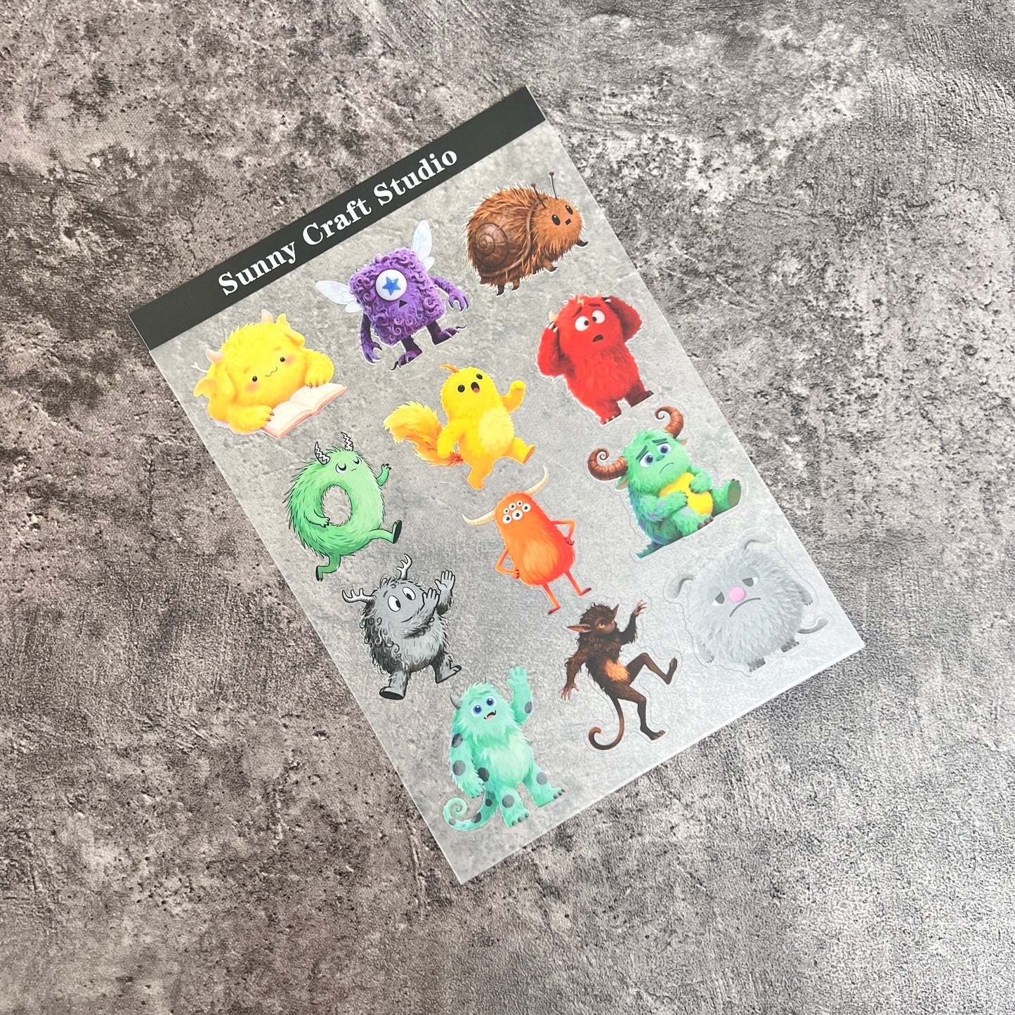 A0003---Cute monsters PET Stickers 1 Pcs A5 Size