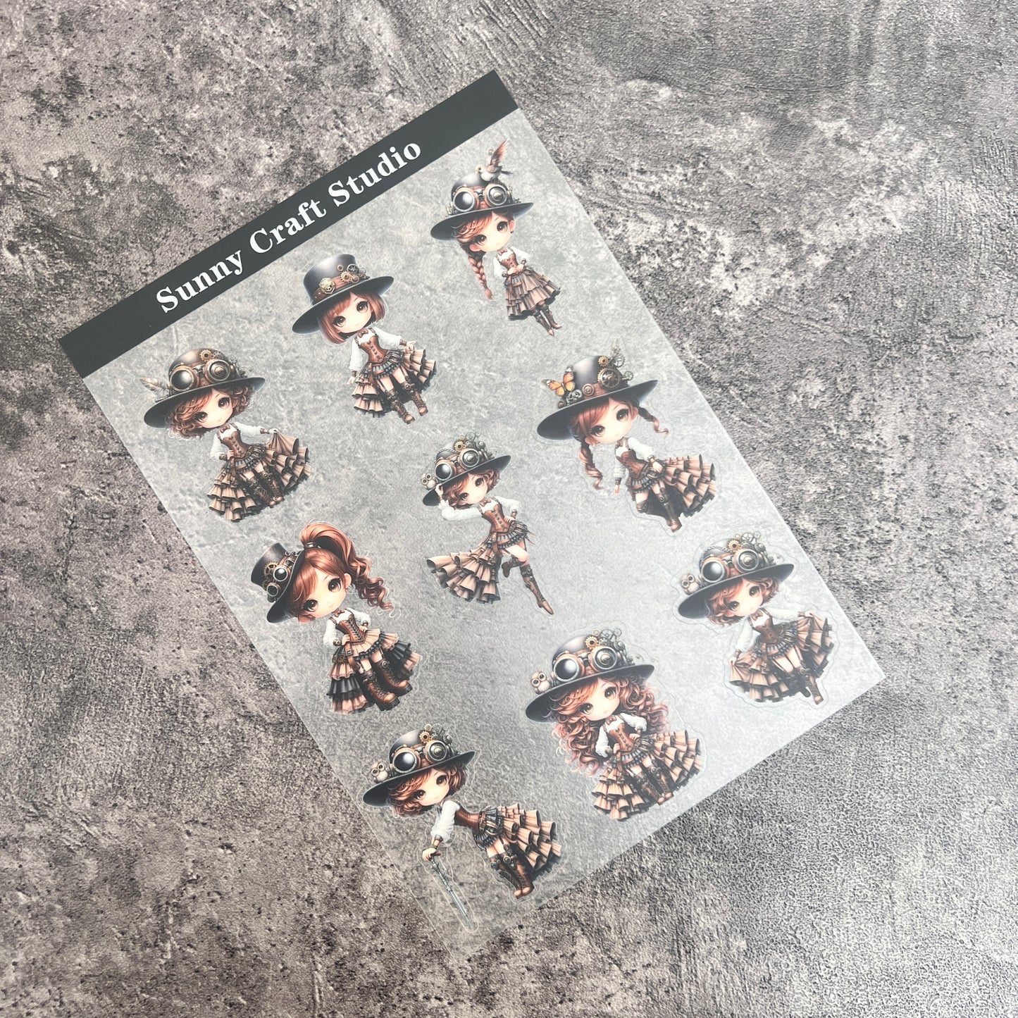 A0026--Punk Little Girl PET Sticker 1 Pcs A5 Size
