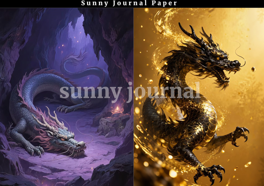 B0021-Tradition Coloful Dragon A5 paper no repeat