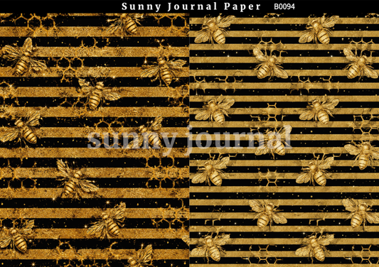B0094-Honey and Bee Background A5 paper 10pcs no repeat