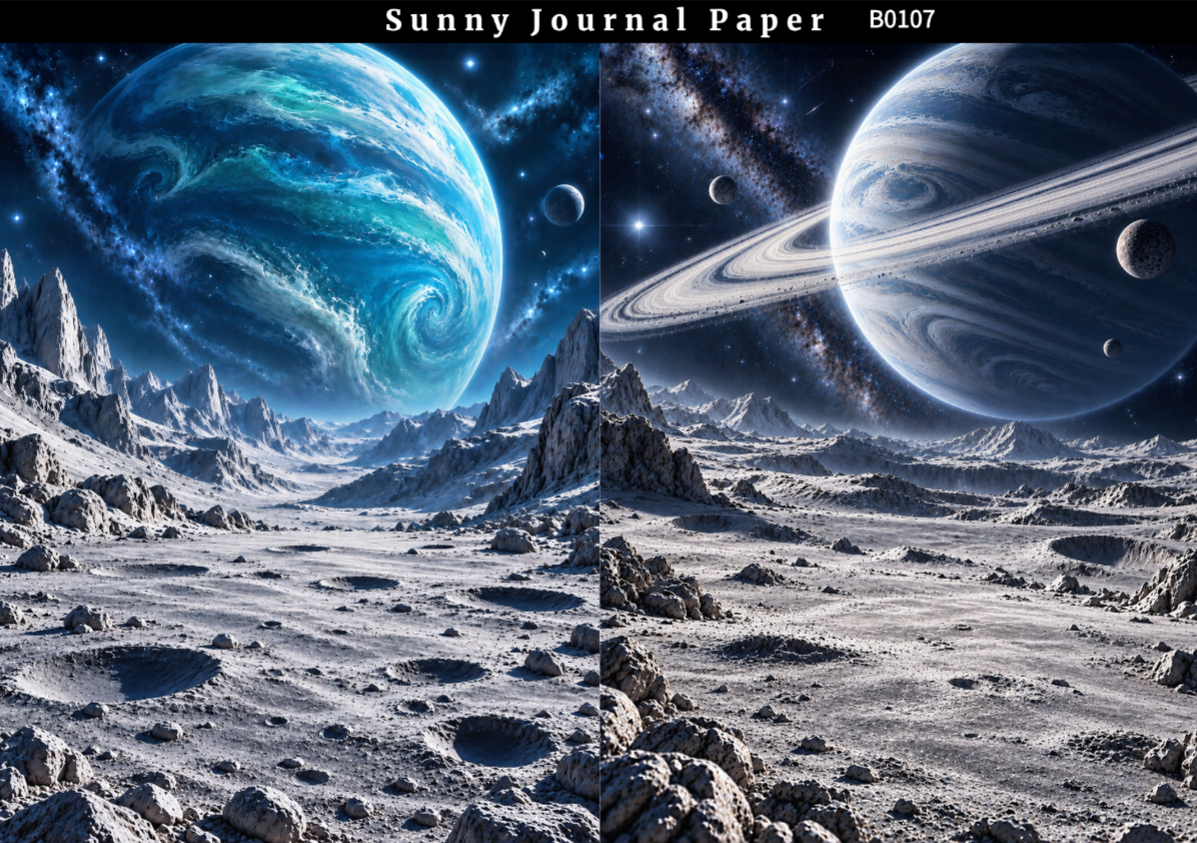 B0107-Planet Space Background A5 paper 10pcs no repeat