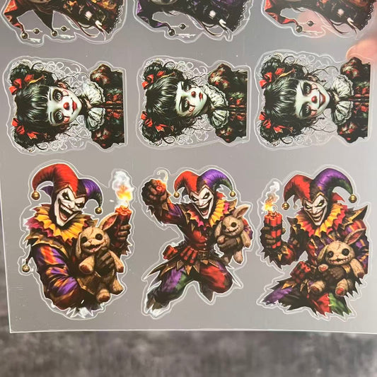A0115--Creepy Joker PET Sticker 1 Pcs A5 Size