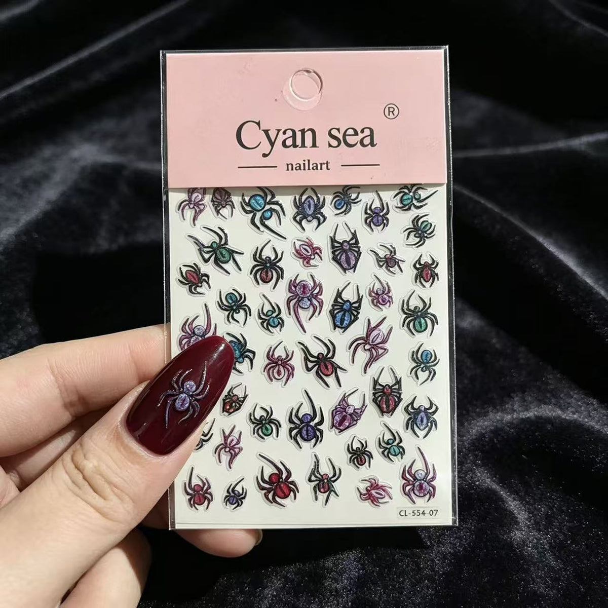 Mini Halloween Spider Embossed Iridescent 3D Sticker