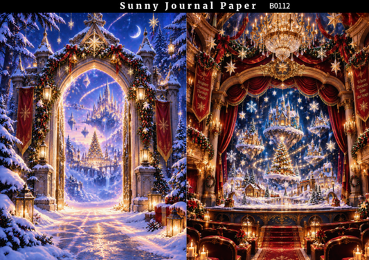 B0112-Enchanted Fantasy Chirstmas A5 paper 10pcs no repeat