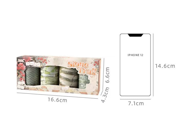 PET Tape Set Stone Road Pre-cut 4 pcs rolls