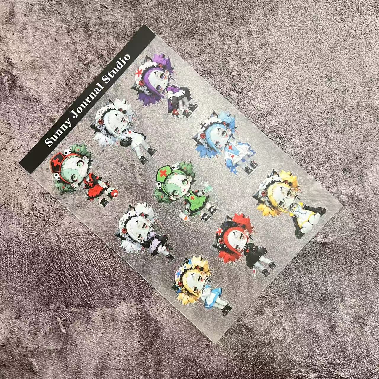 A0081--Creepy Cute Nurse PET Sticker 1 Pcs A5 Size