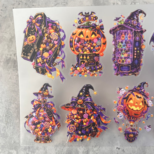 A0220--Halloween Candy&Drink Machine PET Sticker 1 Pcs A5 Size