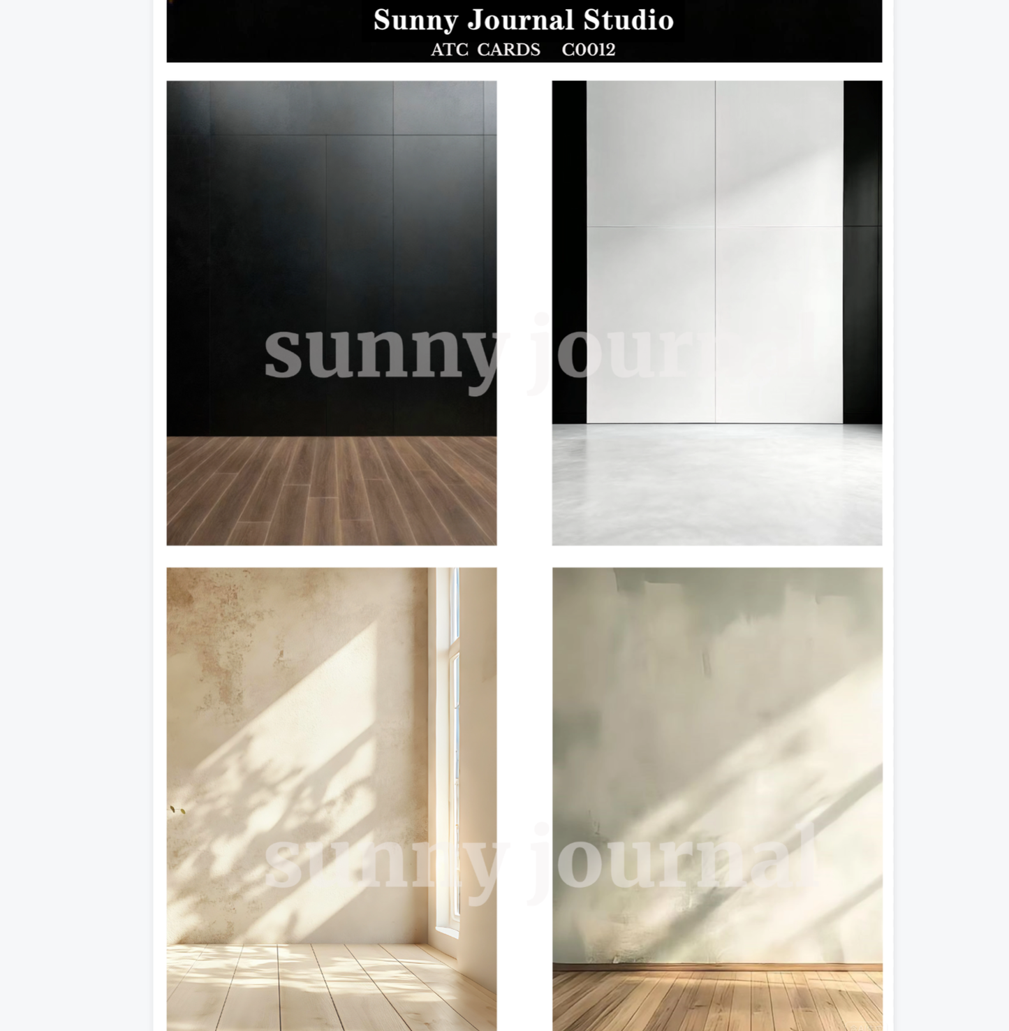 C0012-Blank Room Wall&Floor ATC Cards 20 iamges 300GSM Paper Card / Self-cut Required