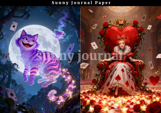 B0056- Fairy Alice in Wonderland Paper A5 paper 15pcs no repeat