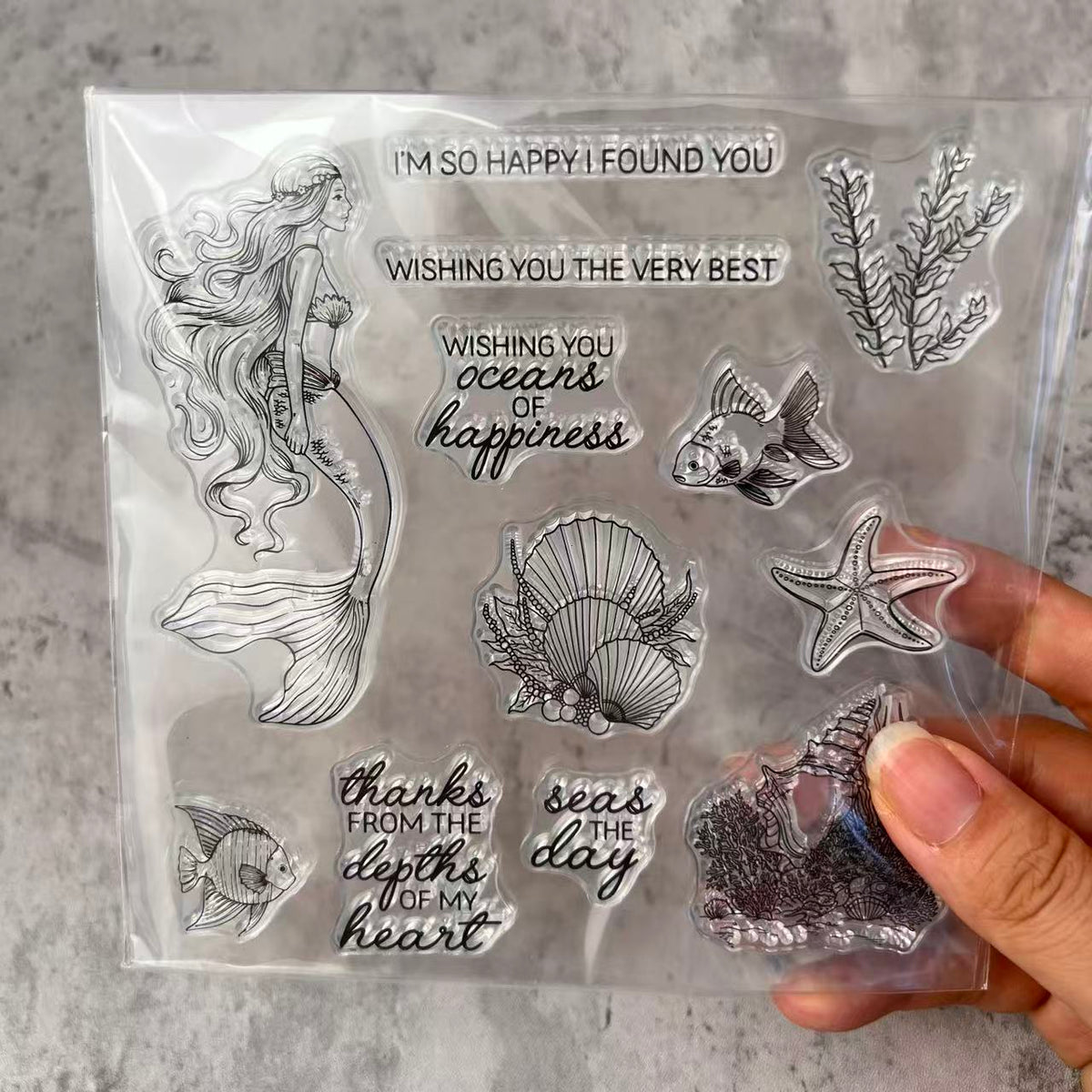 Ocean Mermaid Animals Silicone Clear Stamp