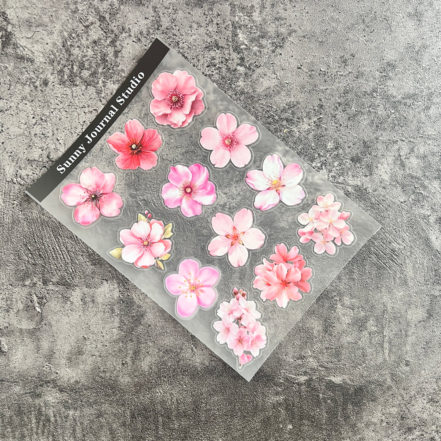 A0038--Cherry Pink Flower Sakura PET Sticker 1 Pcs A5 Size