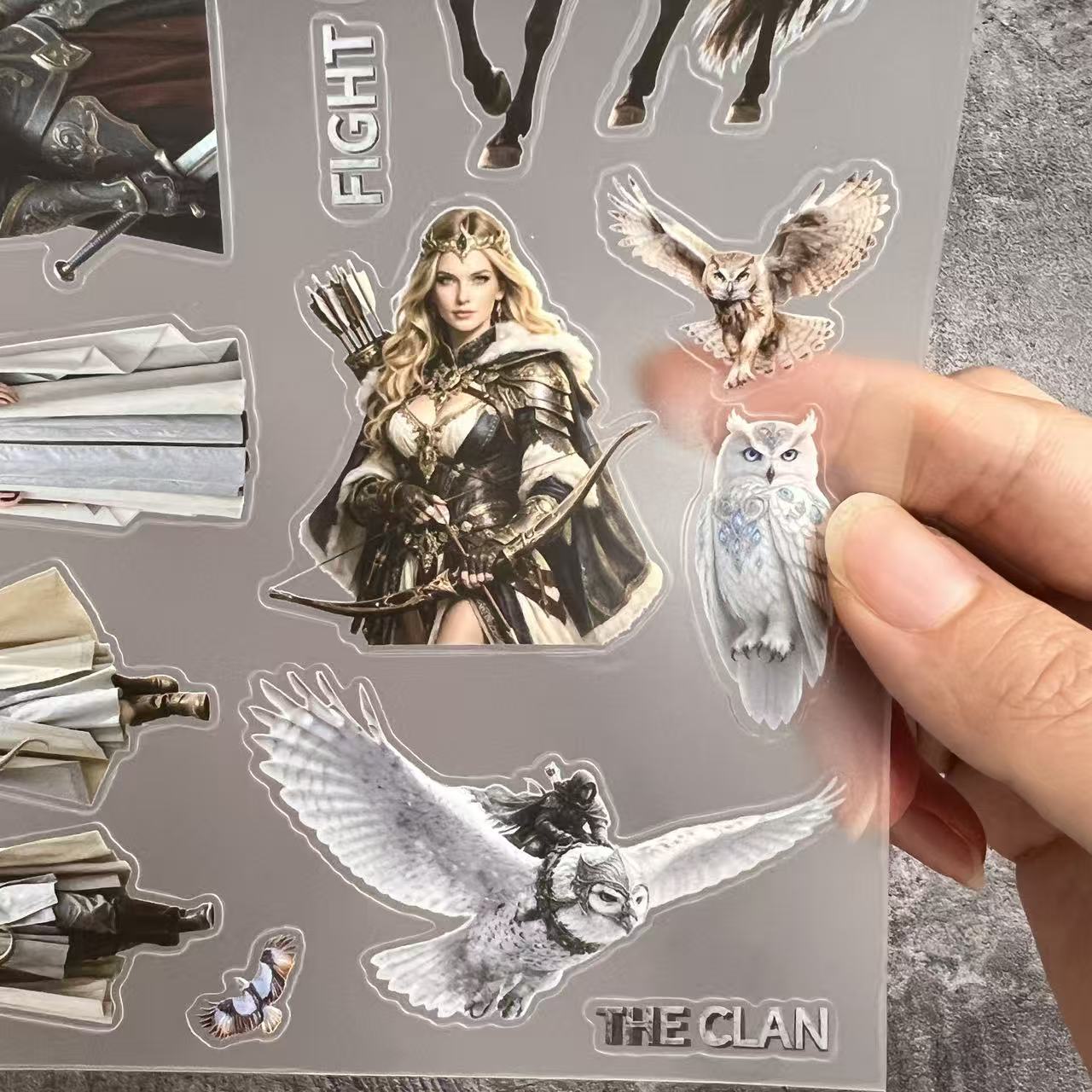 A0125--Female character《Medieval fantasy warfare》PET Sticker 1 Pcs A5 Size