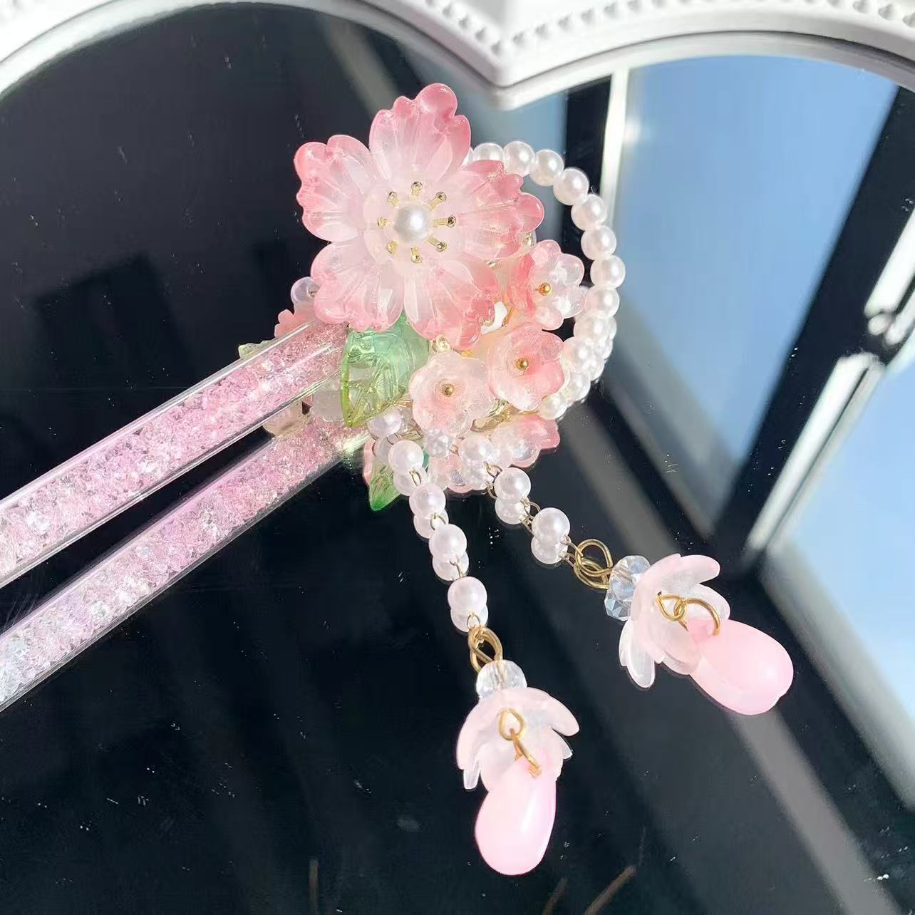 Handmade Pink Cherry Carving Knife Pen Cutter for Journaling