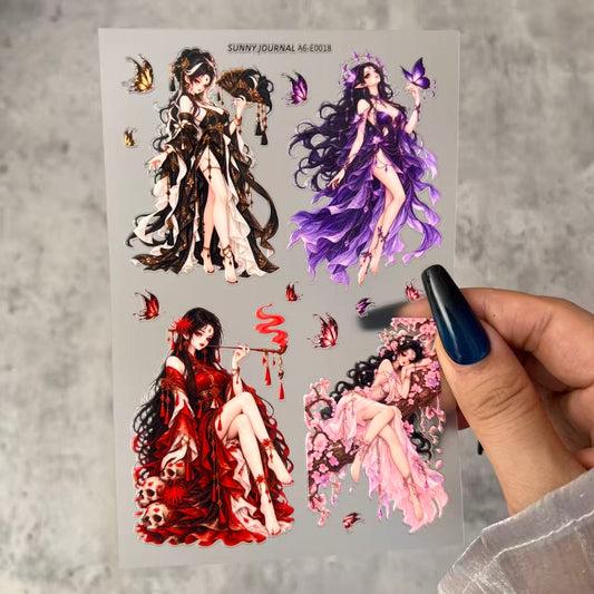 E0018--Traditonal Forest Fairy 3D Embossed Sticker 1 Pcs A6 Size 10X15cm=4x6inch