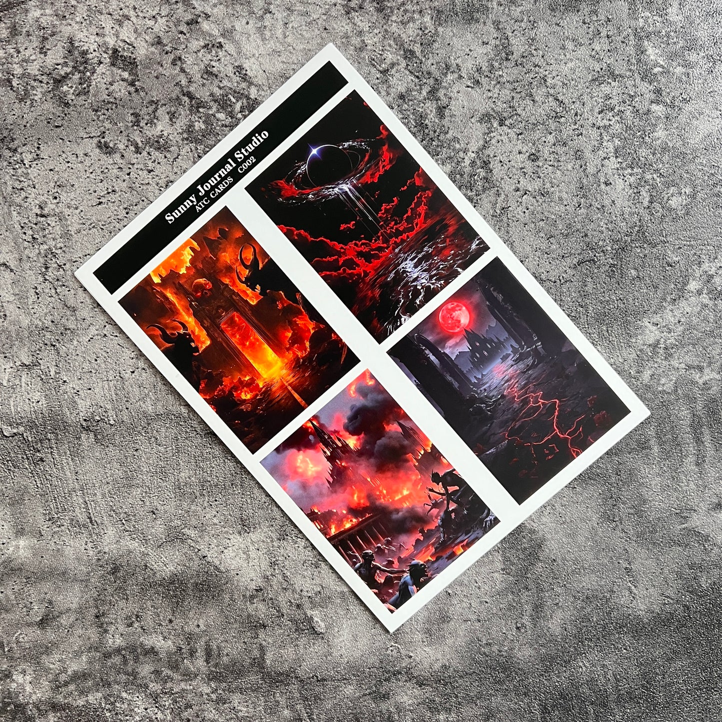 C002-Gothic ATC Card 20 iamges/5pcs 300GSM Paper Card / Self-cut Required