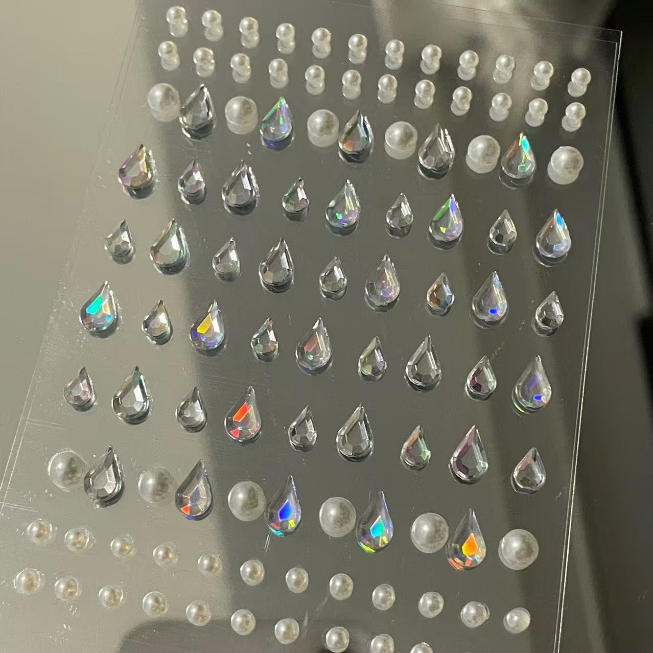 Teardrop Pearl Gems, Colorful Butterfly Rhinestone 3D Stickers