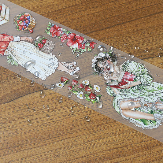 Tape Roll Set《Strawberry Garden》4 rolls (2 roll PET+2 roll Washi)