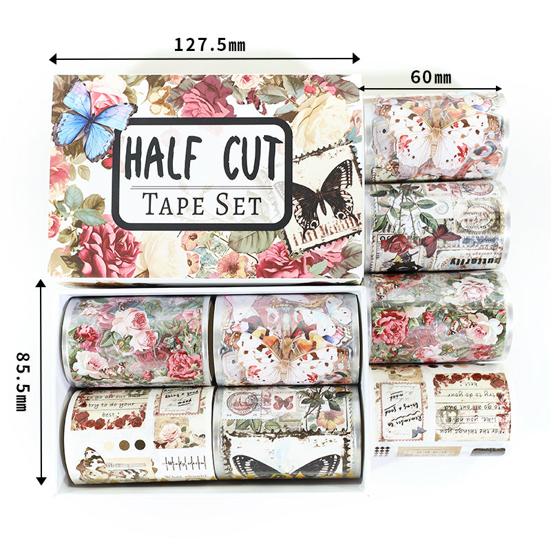 Tape Roll Set 《Butterfly Envelope》4 rolls (2 roll PET+2 roll Washi)