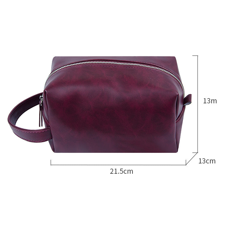 PU Leather Tote Tape Sticker Makeup Bag