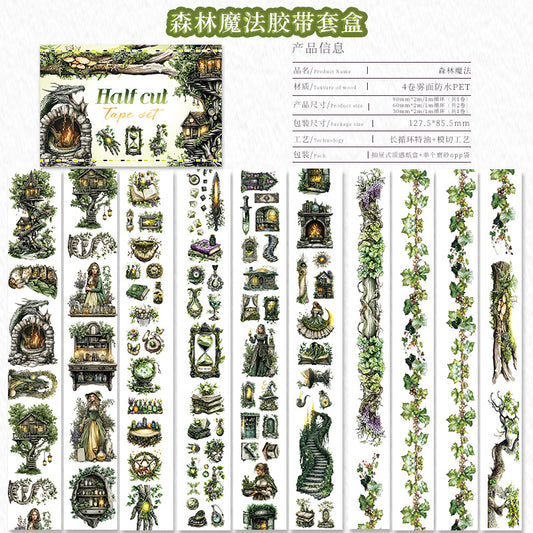 Tape Roll Set 《Forest Magic》4 rolls of PET