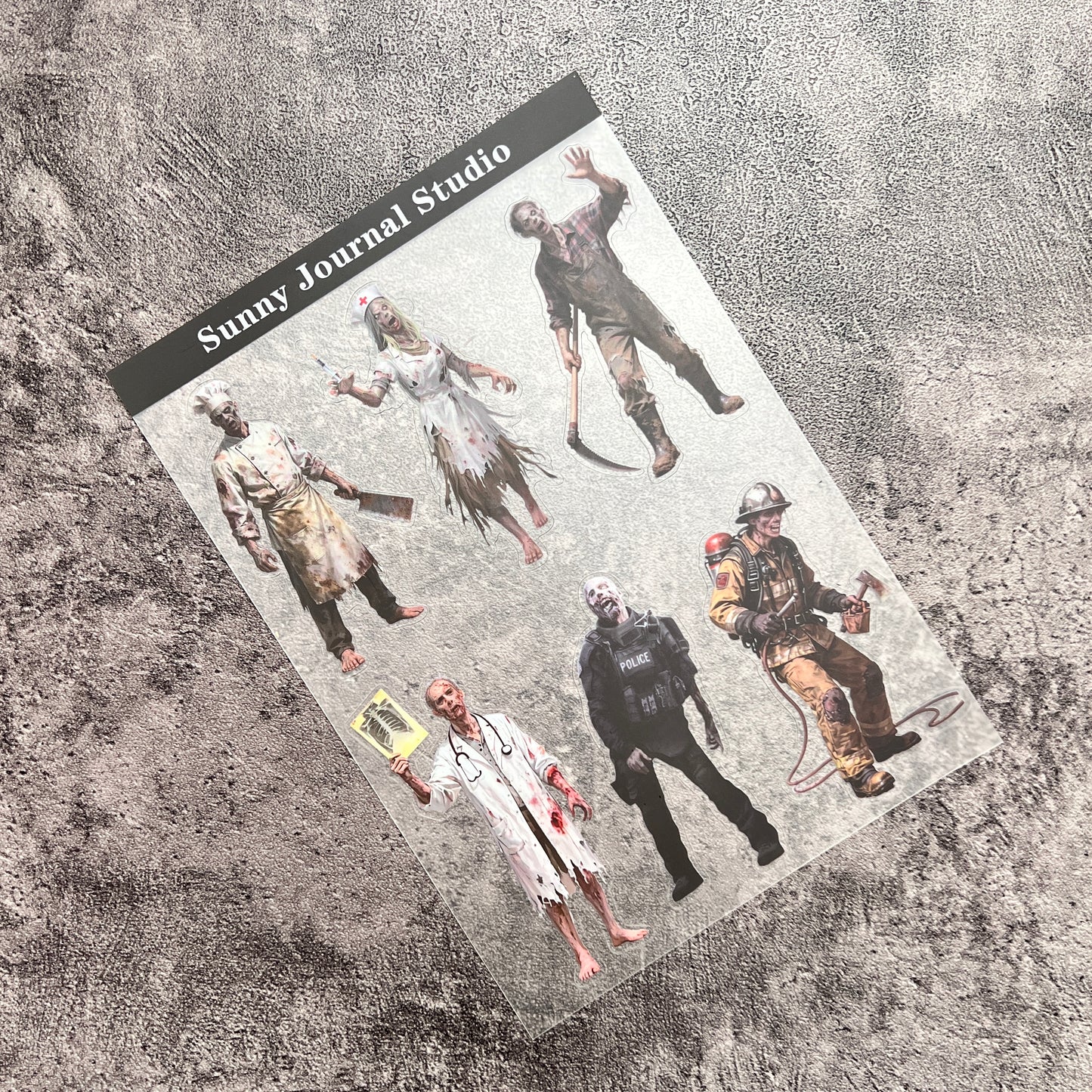 A0031-- Zombie PET Sticker 1 Pcs A5 Size