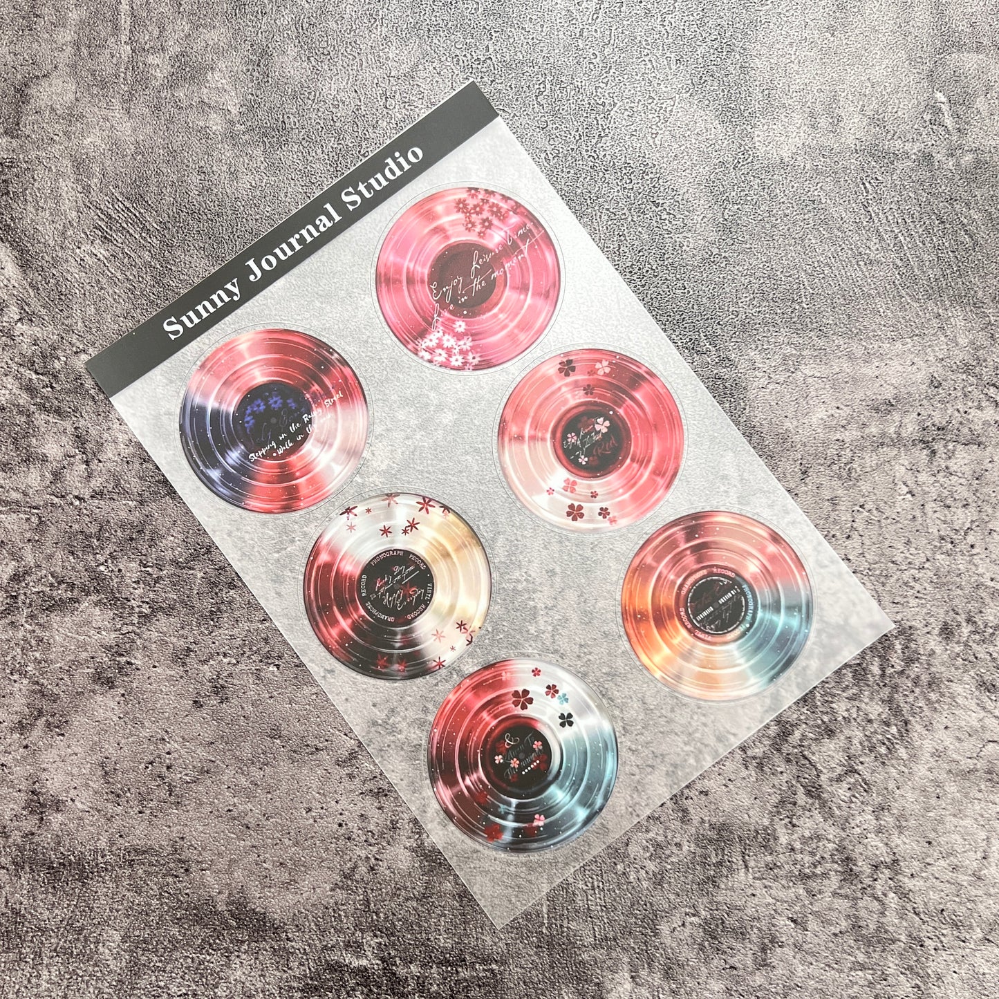 A0035-- Sakura Red CD PET Sticker 1 Pcs A5 Size