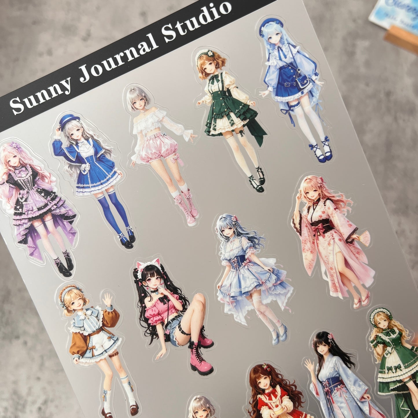 A0185--Cue Anime Girls PET Sticker 1 Pcs A5 Size
