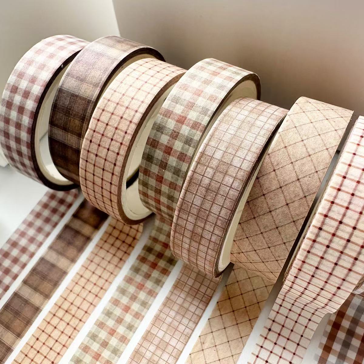 Washi Tape Set Vintage Brown Series 8 pcs rolls