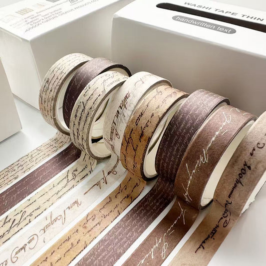 Washi Tape Set Vintage Brown Series 8 pcs rolls