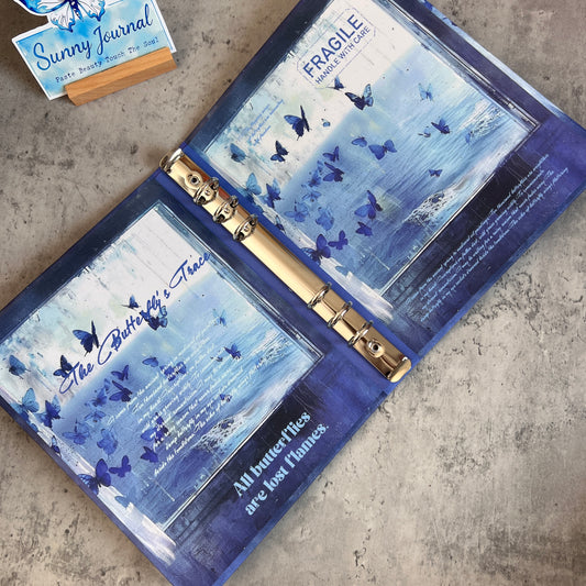Sunny Pick--A5 Blue Butterfly Binder Storage Album (ONLY OUTER)