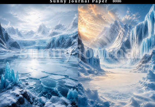 B0086-Ice Age Themed Background A5 paper 10pcs no repeat