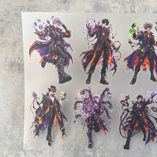 A0216--Halloween Mad Scientists PET Sticker 1 Pcs A5 Size