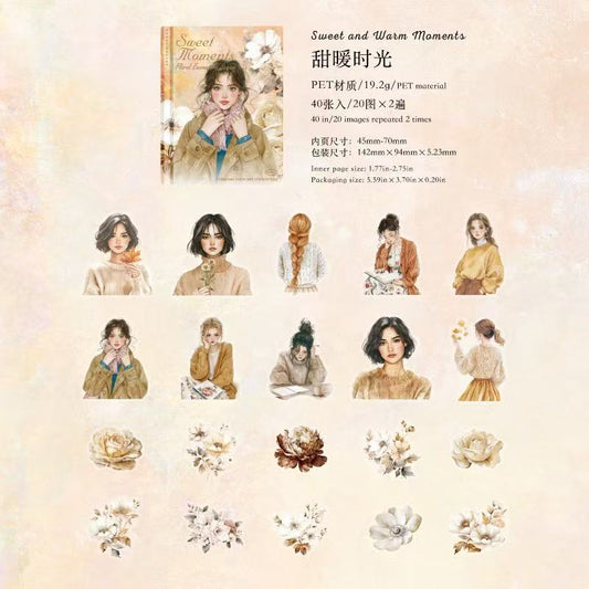 Winter Girls PET Stickers 40 Sheets Per Pack