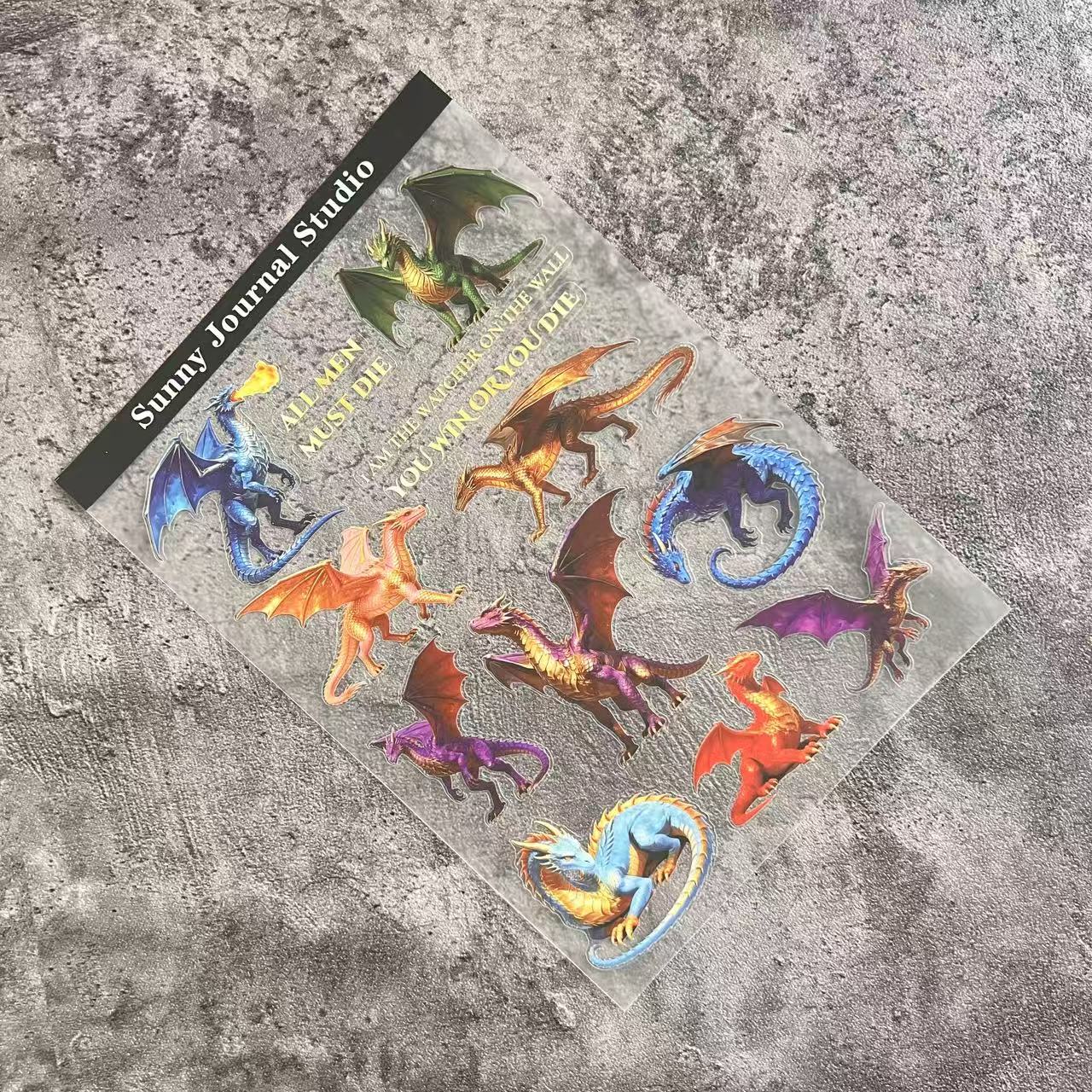 A0071--The GoT Dragon PET Sticker 1 Pcs A5 Size