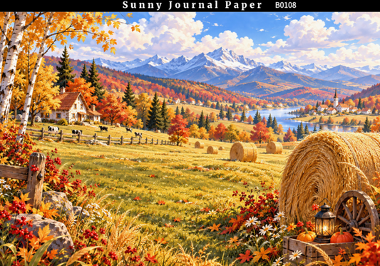 B0108-Autumn Scenery Horizontal A5 paper 10pcs no repeat