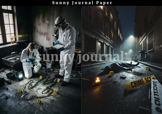 B0051-Crime Scene Detective Style A5 paper 10pcs no repeat
