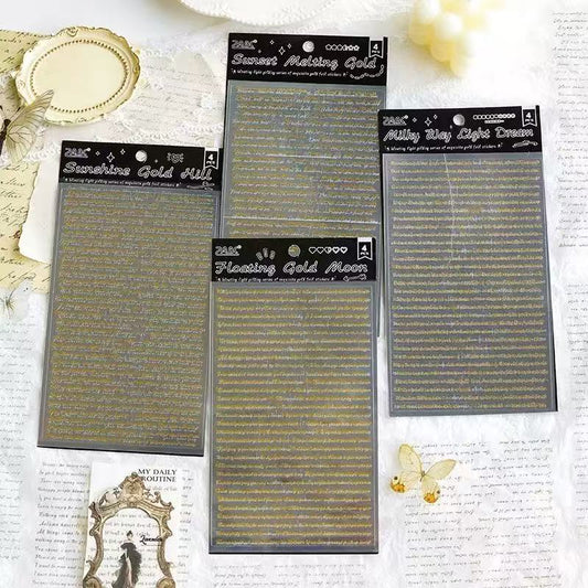 Golden and Silver Quote PET Stickers 4 Sheets Per Pack