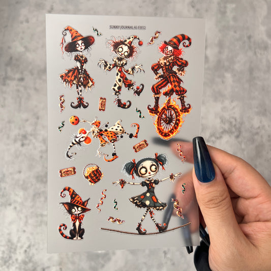 E0012--Circus Jorker 3D Embossed Sticker 1 Pcs A6 Size 10X15cm=4x6inch