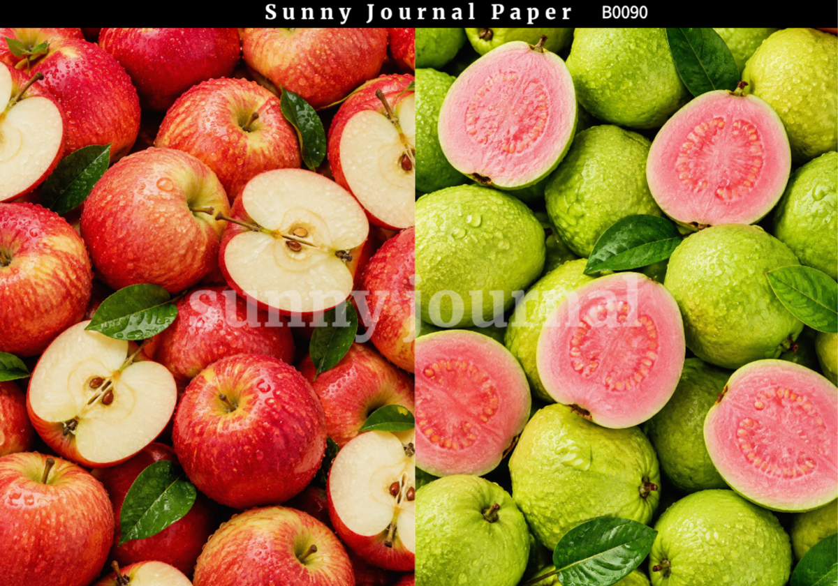 B0090-Various Fruit Background A5 paper 10pcs no repeat