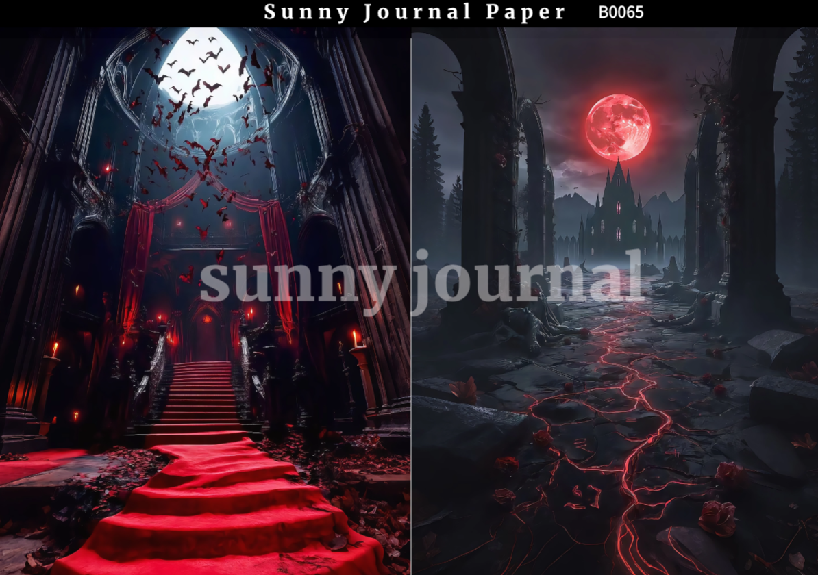 B0065-Gothic Dark Paper A5 paper 10pcs no repeat