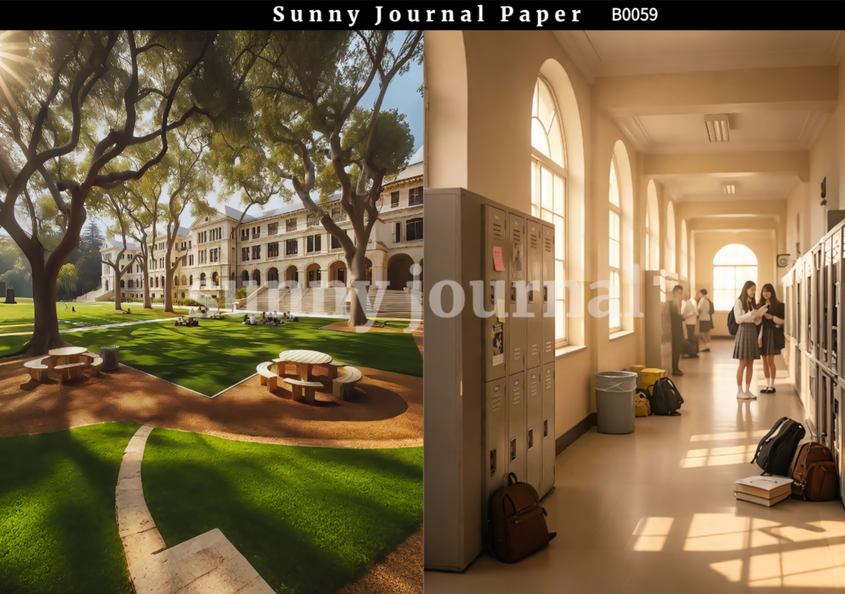 B0059-Court & School Background Paper A5 paper 10pcs no repeat